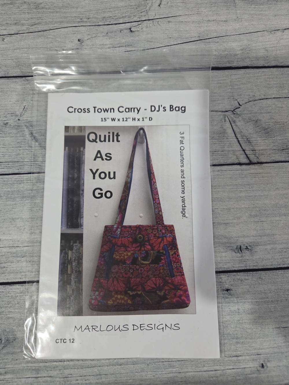Marlous Designs Quilting Pattern Cross Town Carry DJ's Bag